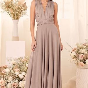 Tricks of the Trade Taupe Maxi Dress